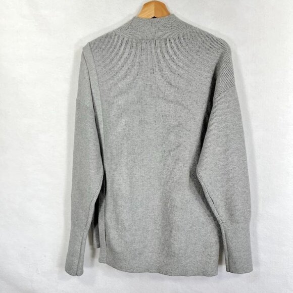 Halogen Asymmetrical Button Mock Neck Sweater Academia Grandma Core Art Modern M - Picture 2 of 4